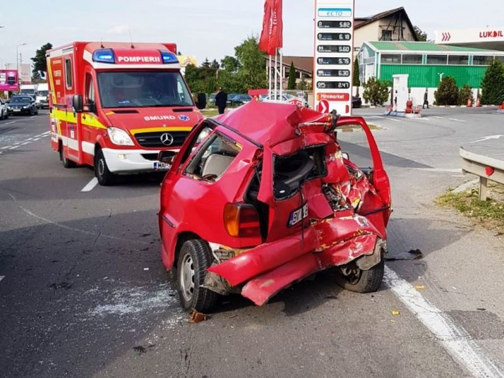 Accident rutier la intrarea în municipiul Brașov